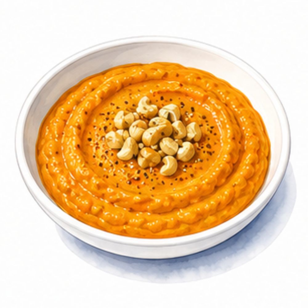 Curried carrot and cashew dip (v) (gf)
