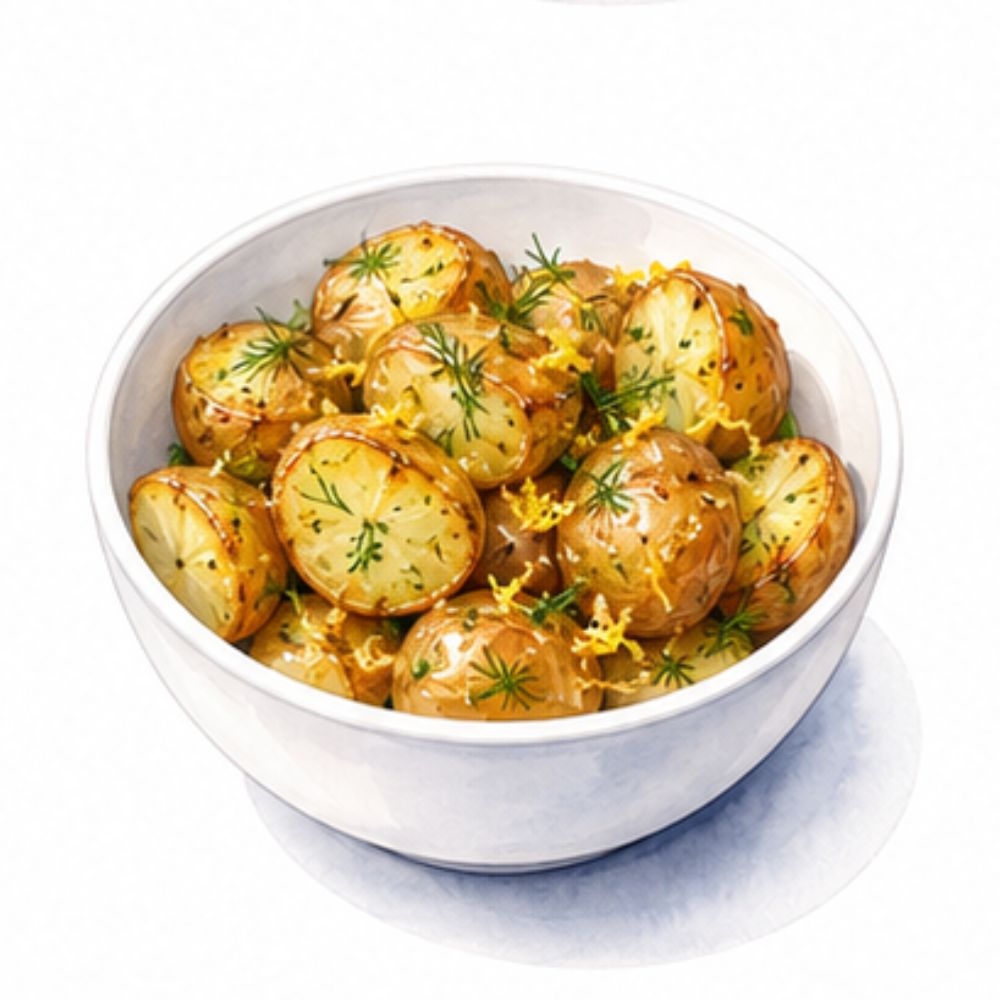 Lemon and dill roast new potatoes (v) (gf)