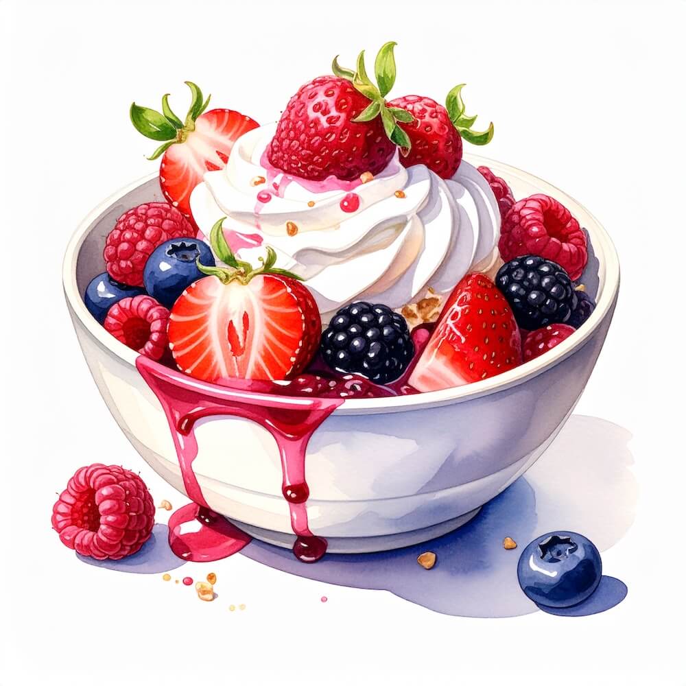 Summer berry Eton mess pudding (v) (gf)