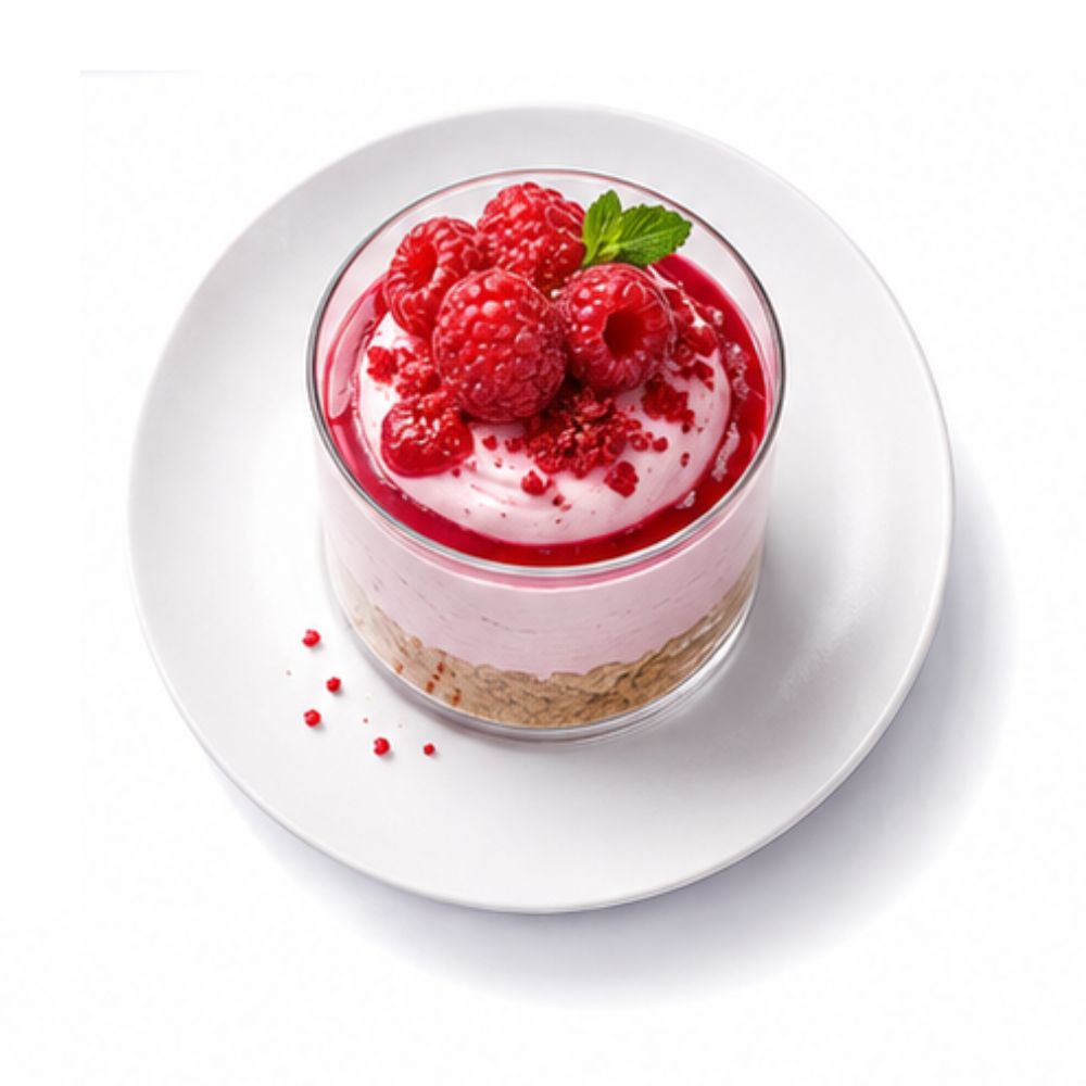 Raspberry cheesecake mousse (v)