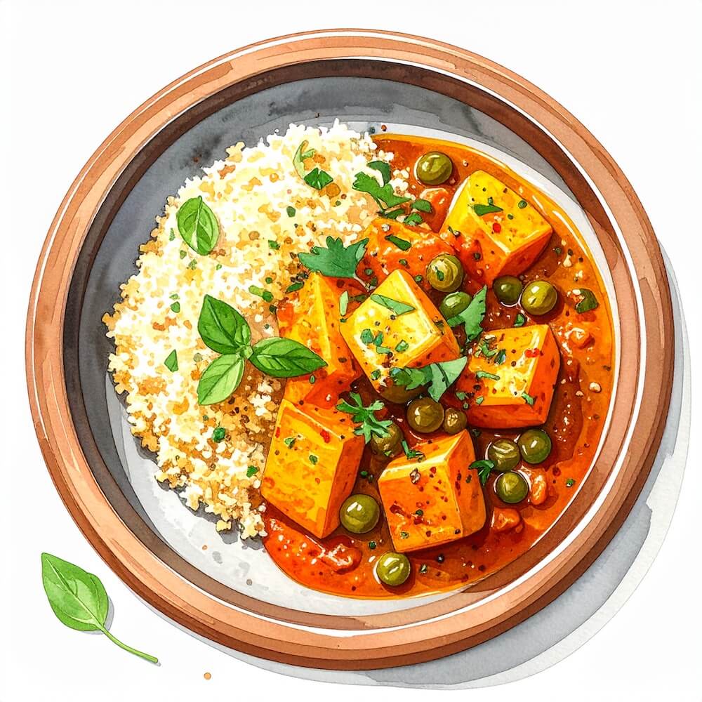 Mixed squash and green olive tagine with fragrant apricot couscous and toasted almonds (v)