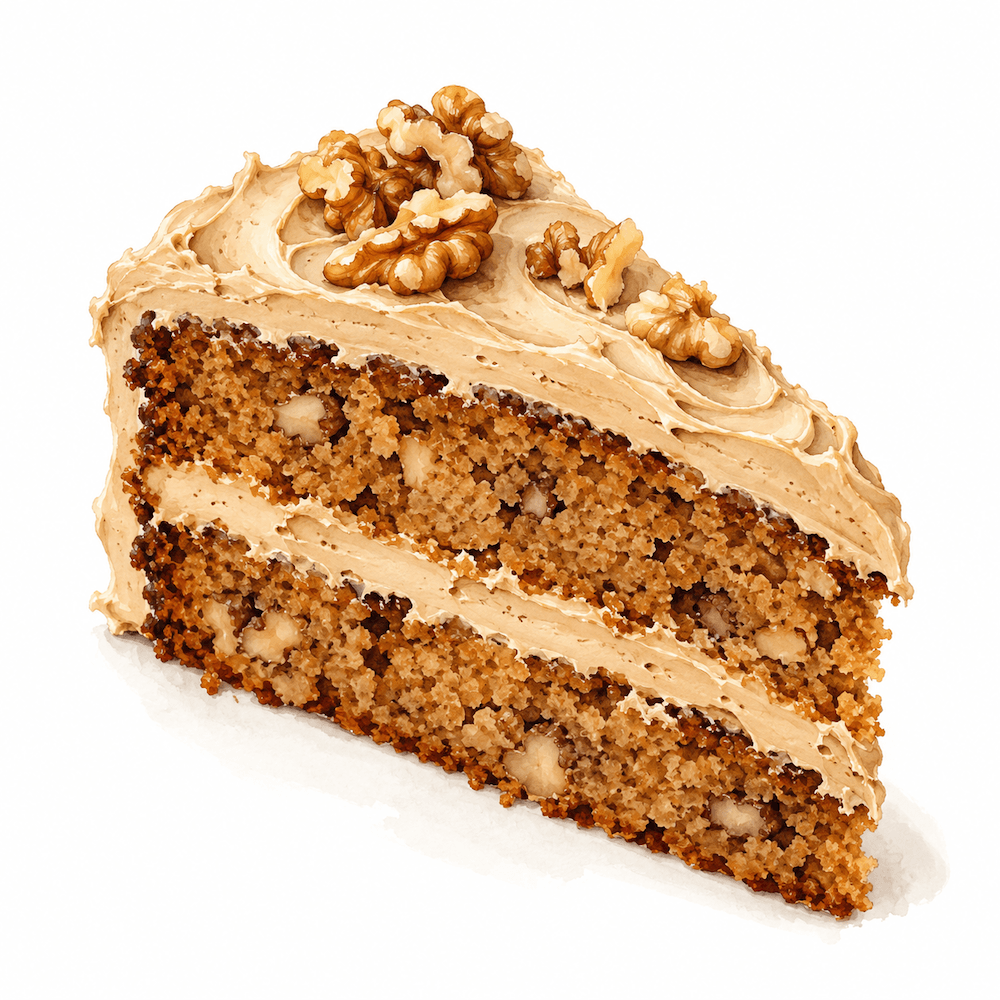 Coffee and walnut cake (v)